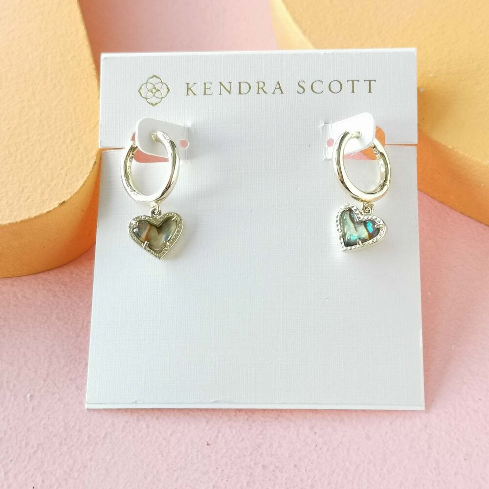 Kendra Scott - Ari Heart Abalone Shell Gold Earrings - NEW